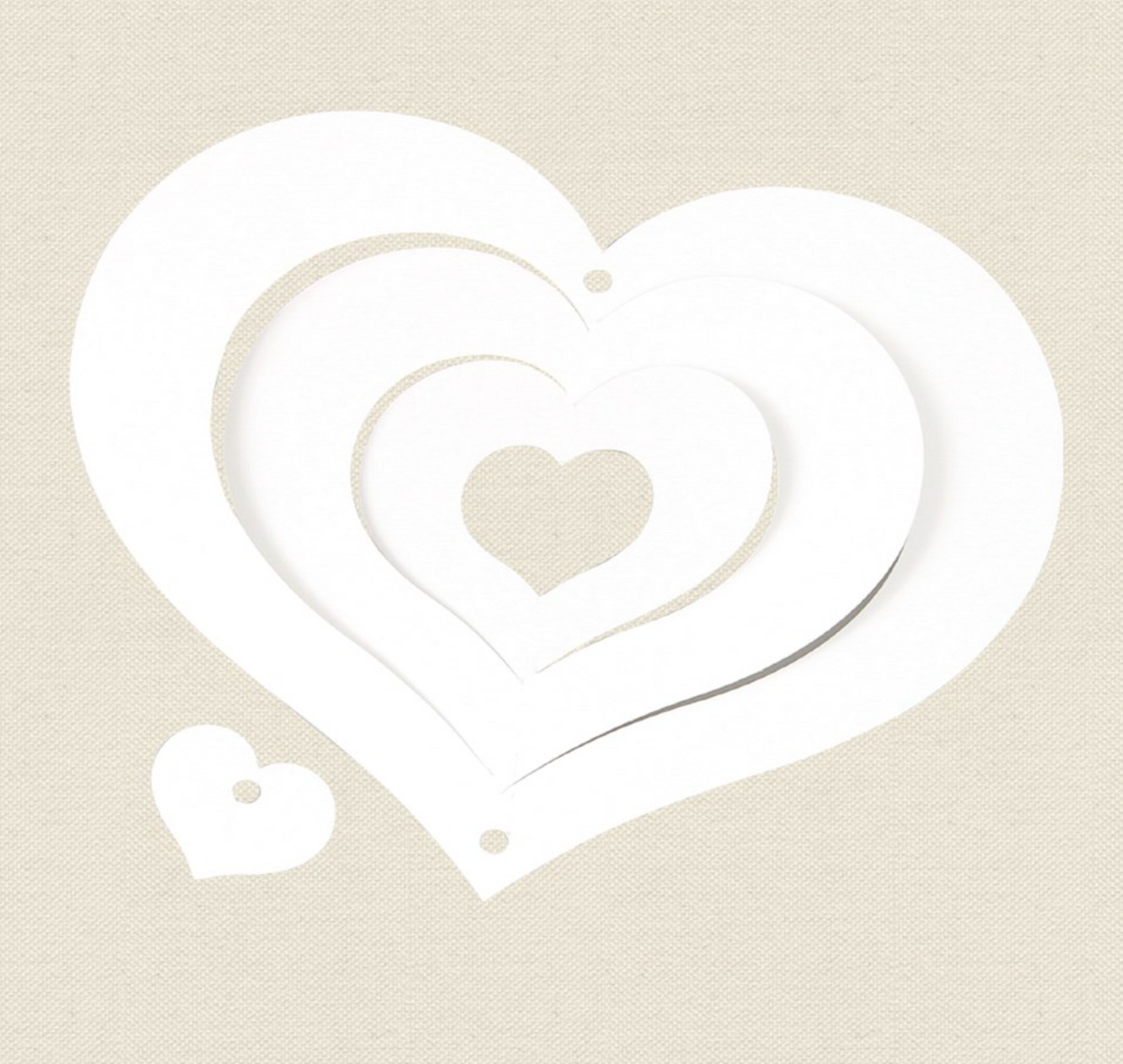 3D Cardboard Hearts - White - Pack of 20