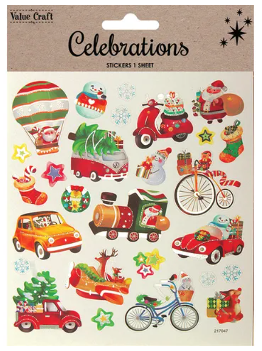 Assorted Christmas Stickers 1 Sheet