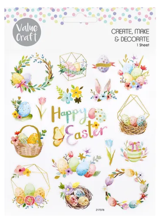 Foil Stickers Easter Egg Basket