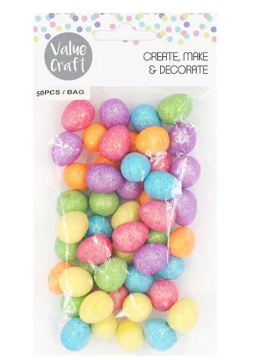 Easter Mini Glitter Eggs 50 Pieces
