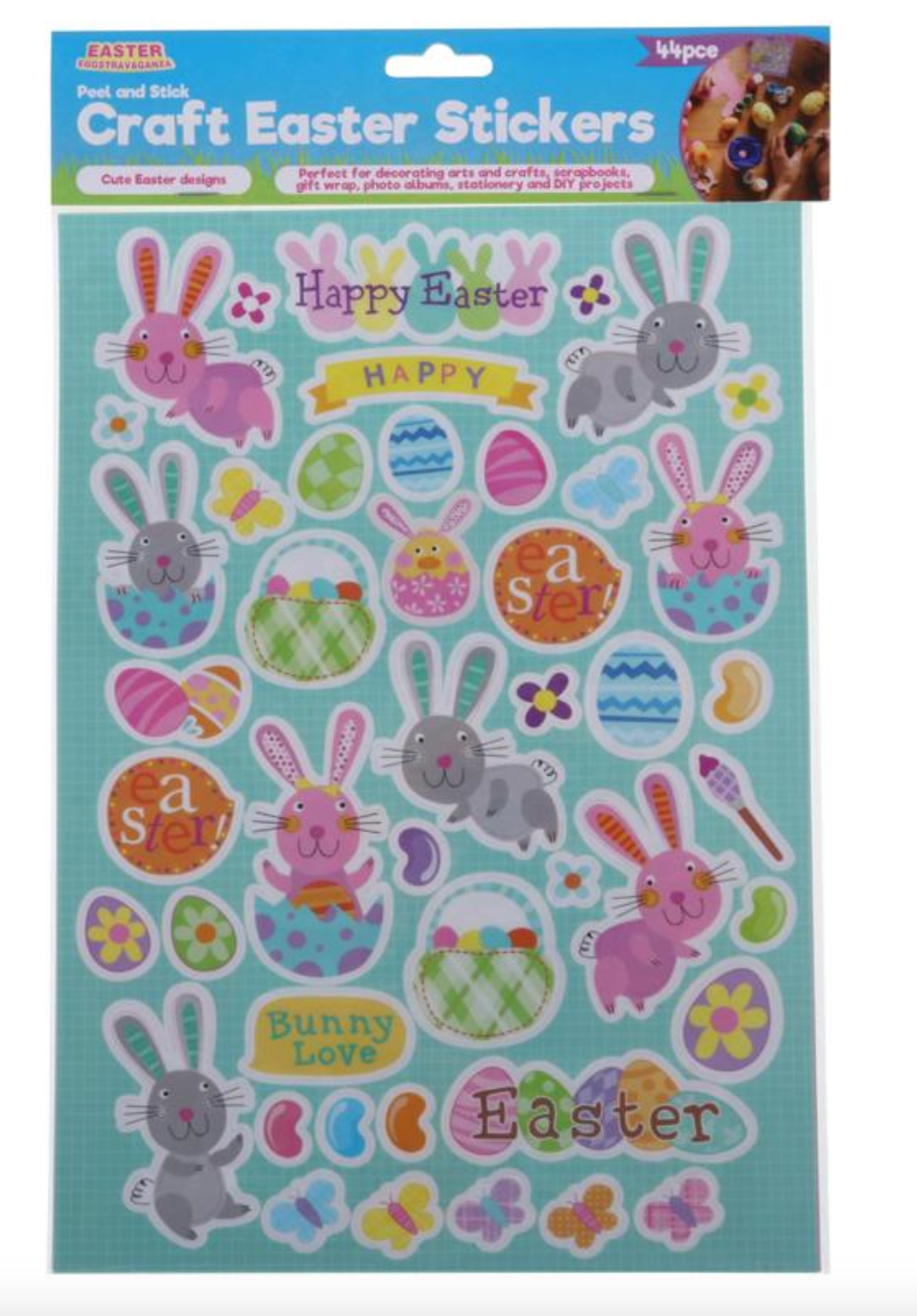 Craft Easter Stickers 44 Pce