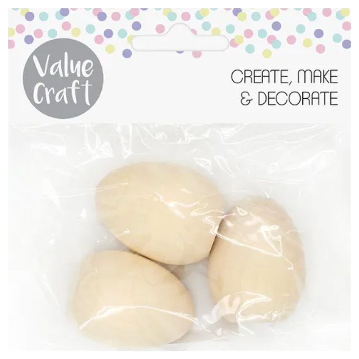 Wooden Eggs Pack of 3
