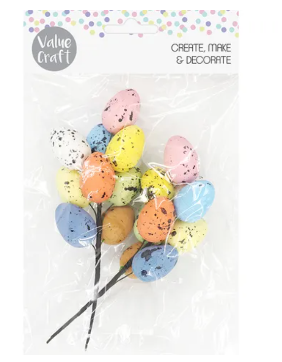 Easter Speckled Egg Stems 2 Pieces