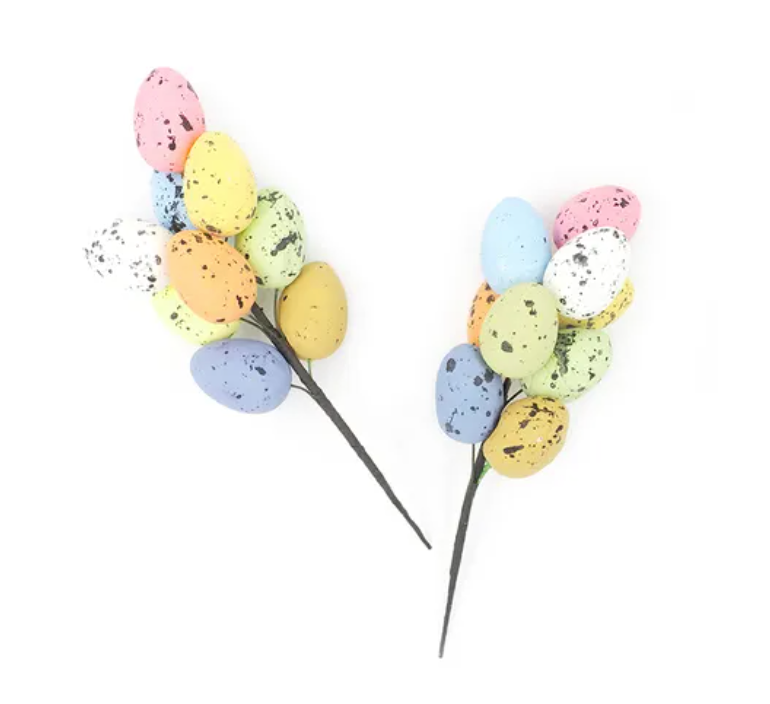 Easter Speckled Egg Stems 2 Pieces