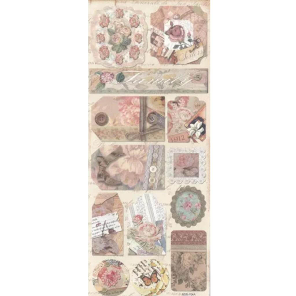 Stickers Buttons Lace Family Nostalgia