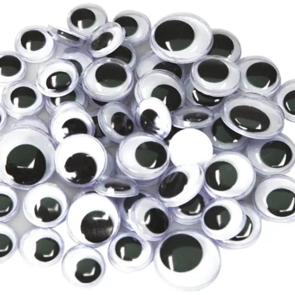 Wiggle Eyes Black Pack of 100 - Assorted Sizes