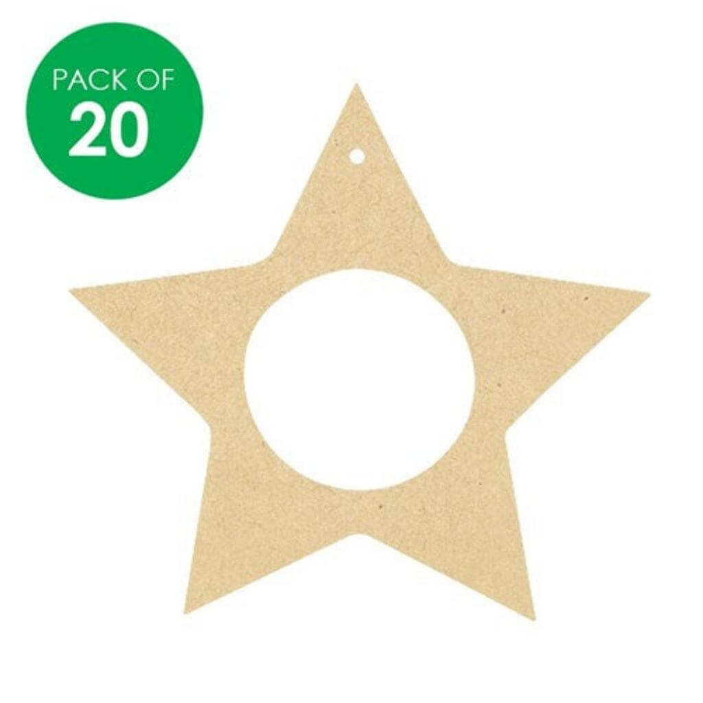 Wooden Star Frame Pack of 20