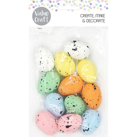Easter Foam Eggs Assorted 12 Pieces