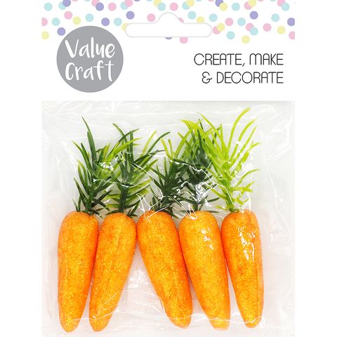 Easter Glitter Carrots 5 Pack